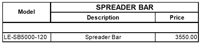 Spreader Bar Pricing